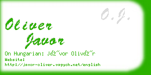 oliver javor business card